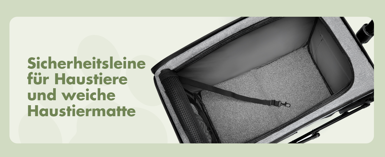 Транспортер для собак на колесах, велика візок для собак та котів до 18 кг (сірий, чорний)