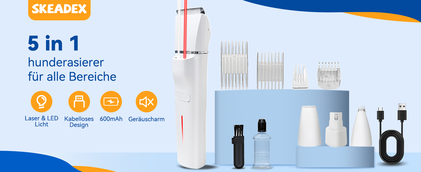 Професійний триммер для собак Paw Trim Pro 5-в-1: стрижка, шліфування кігтів, LED-підсвітка, лазерний цілик