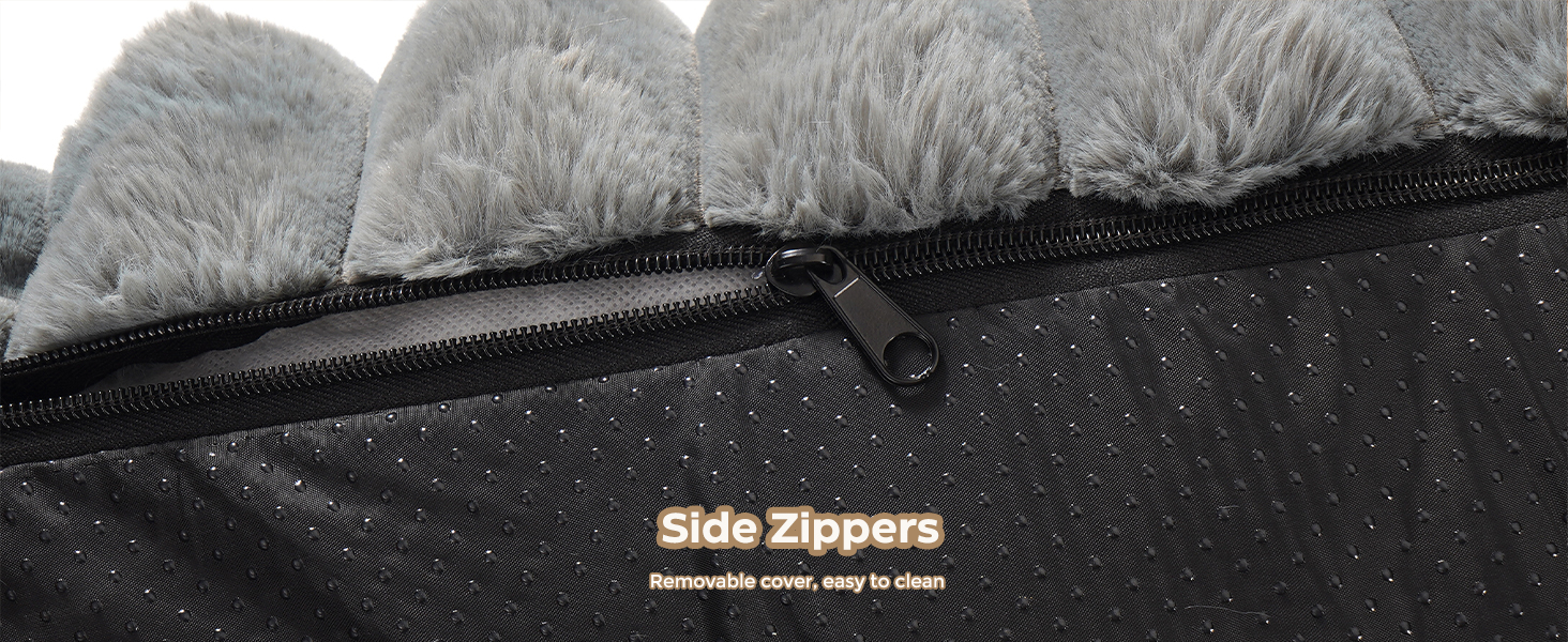 М'який лежак для собак Avont, великий, сірий, знімний, зручний, з антиковзаючою основою