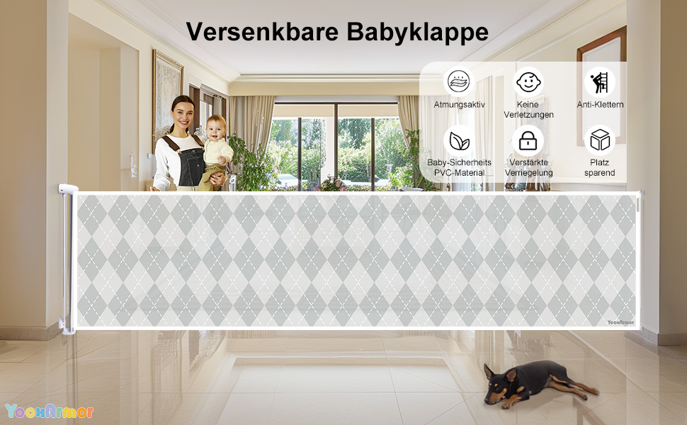 Захисний бар'єр для дитячих воріт, розтяжний, 0-180 см. Захист від падіння для дітей, котів та собак. Підходить для сходи, дверей, внутрішнього та зовнішнього використання. Чорний, 86x180 см