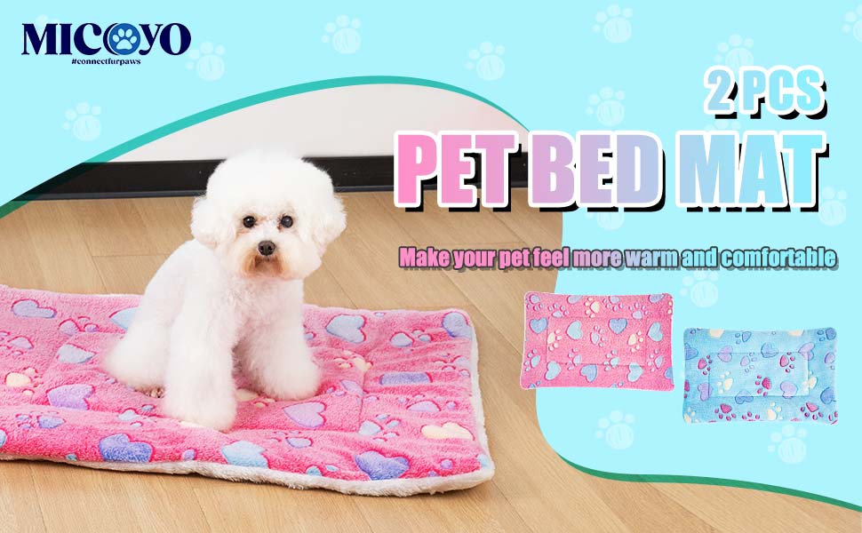 М'яке ліжко-матрац для собак та котів MICOOYO - килимок з флісу, 61x41 см, рожевий