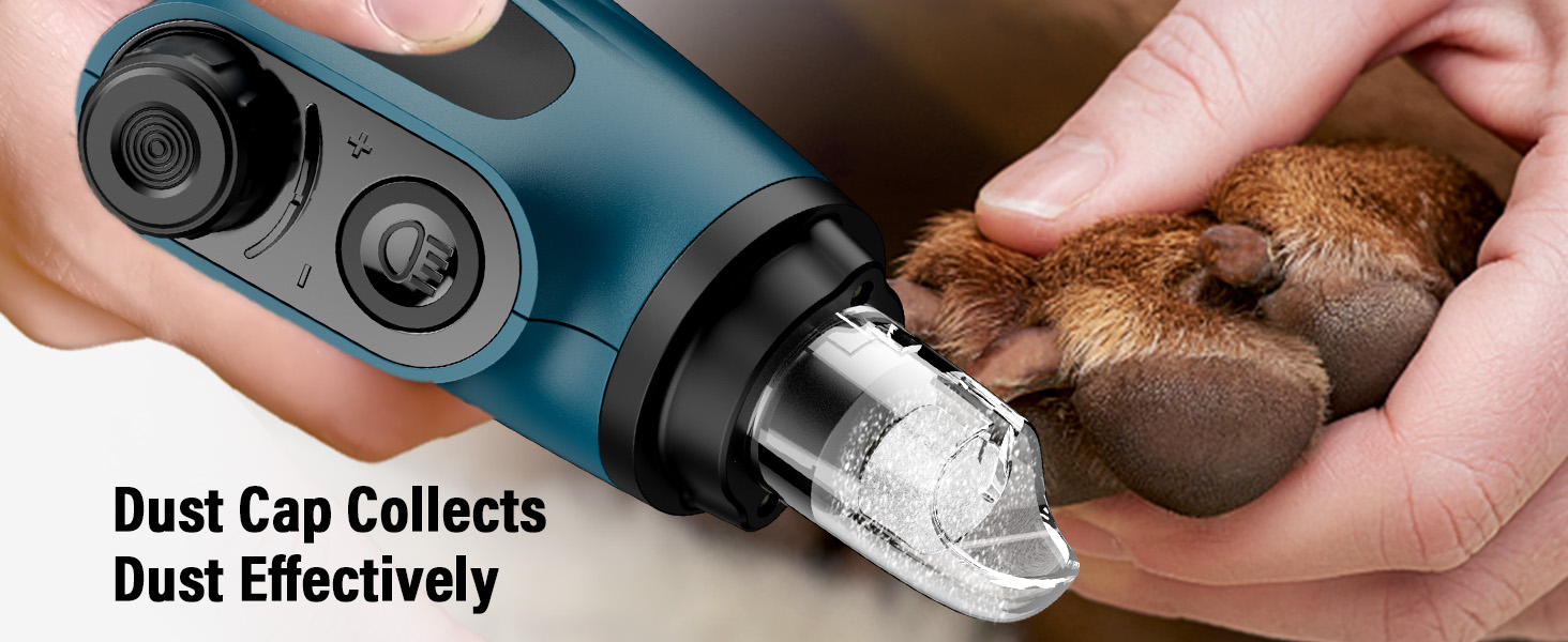 Шліфувальник кігтів для собак Casfuy Smarter Krallenschleifer 6-ступінчатий – 50% потужніший, з LED-підсвіткою, тихий, перезаряджається, для собак та котів різних розмірів, темно-синій