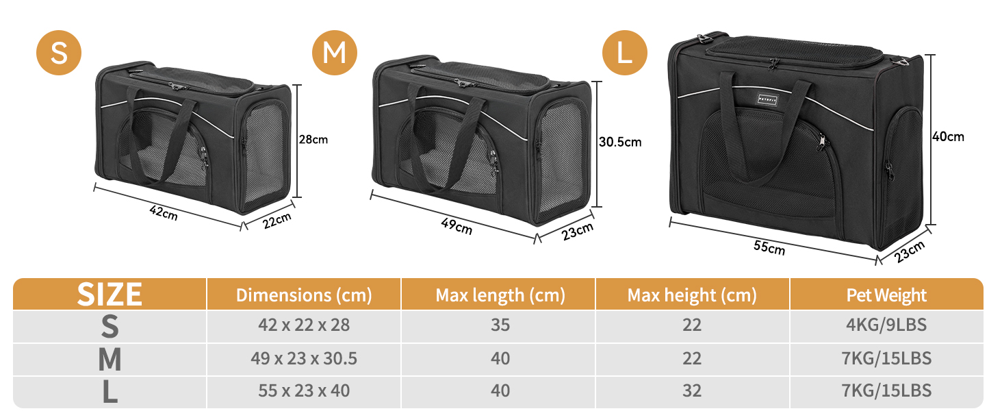 Транспортна сумка для собак та котів Petsfit 55x40x23, авіаперельоти, авто, поїзд | Чорний колір