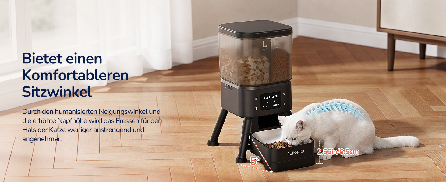 Автоматичний годівник для котів PalNests 4L з Wi-Fi, програмований таймер, керування через додаток, для котів та собак