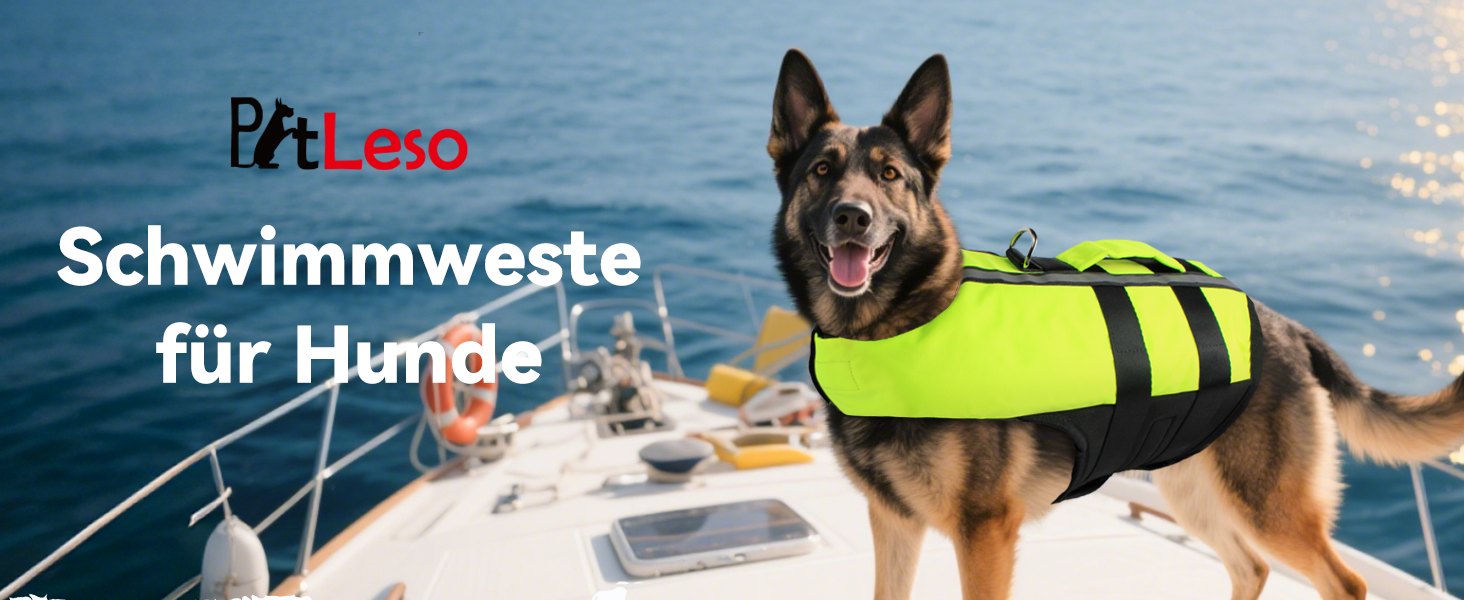 PETLESO Жилет для плавання собак, рятувальний жилет для собак, світловідбиваючий жилет для собак з рятувальним ручками