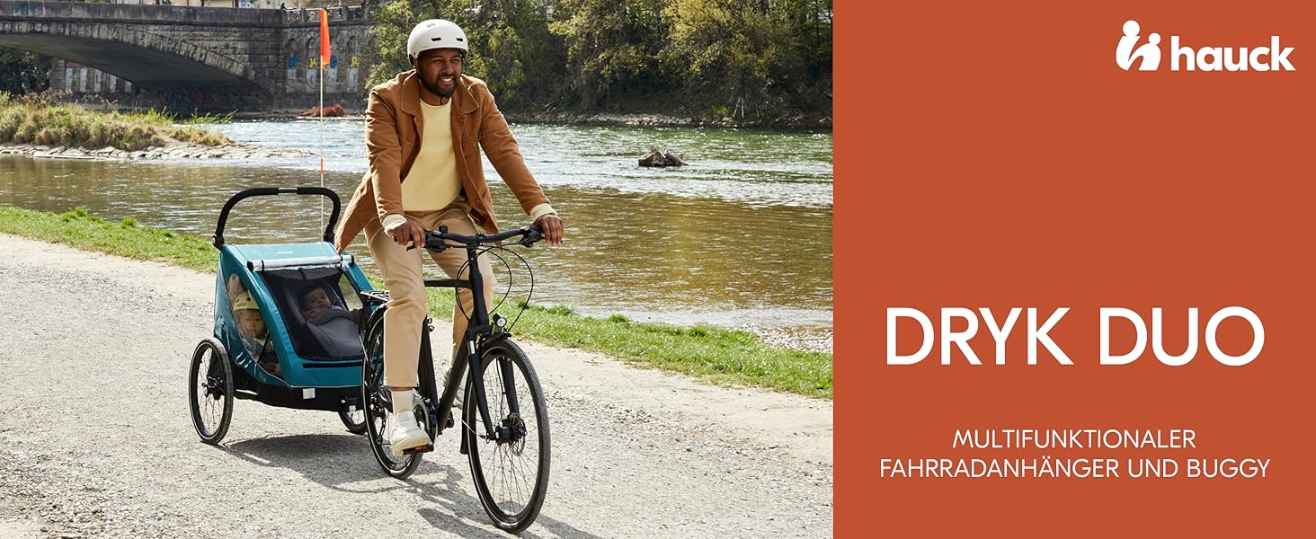 Дитячий велопричіп 2в1 Hauck Dryk Duo Petrol