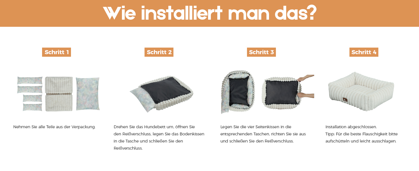 Ортопедичний лежак для собак великих порід, лежанка для собак XL, з м'якою подушкою для шиї, знімний та пральний килимок, з ручками (Бежевий, 109 * 76 * 20 см)