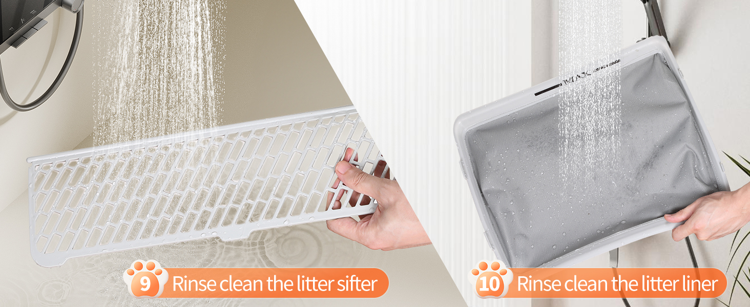 Автоматичний лоток для котів 68л з самоочищенням, з APP-керуванням, захистом та нейтралізатором запаху, з килимком та 2 рулонами сміттєвих пакетів, для кількох котів