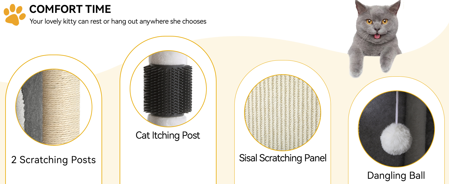 Дім для котів YITAHOME: сучасний комплекс з тунелем, когтеточкою та ігровим майданчиком для кількох кошенят (блакитний)