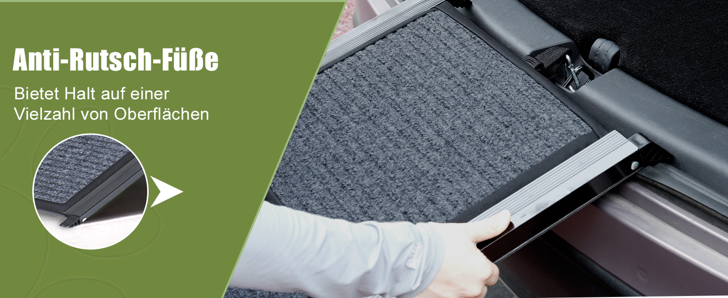 Рампа для собак SMONTER 160 см, автоматично складається, з антиковзким покриттям, для авто, вантажівок та SUV, чорна