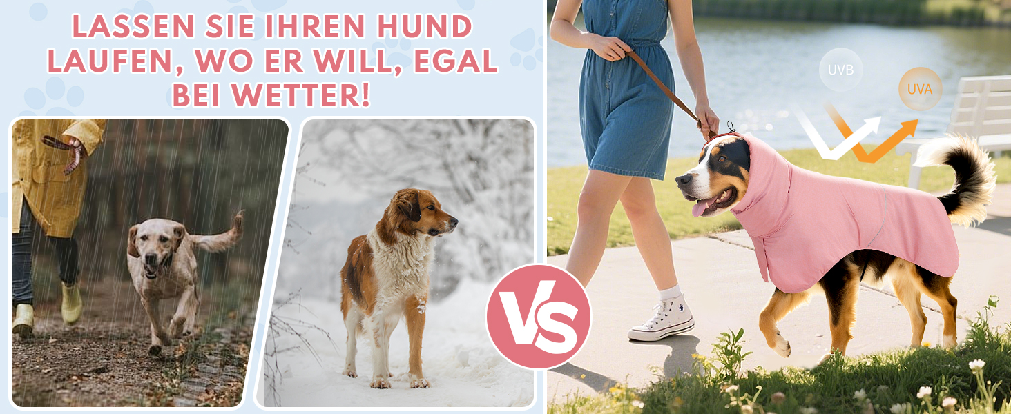 Водонепроникний дощовик для собак з світловідбиваючими смугами та отвором для хвоста - Дихаюча куртка для собак різних розмірів, вітростійка та регульована для собак середніх та великих порід (Рожевий, M)