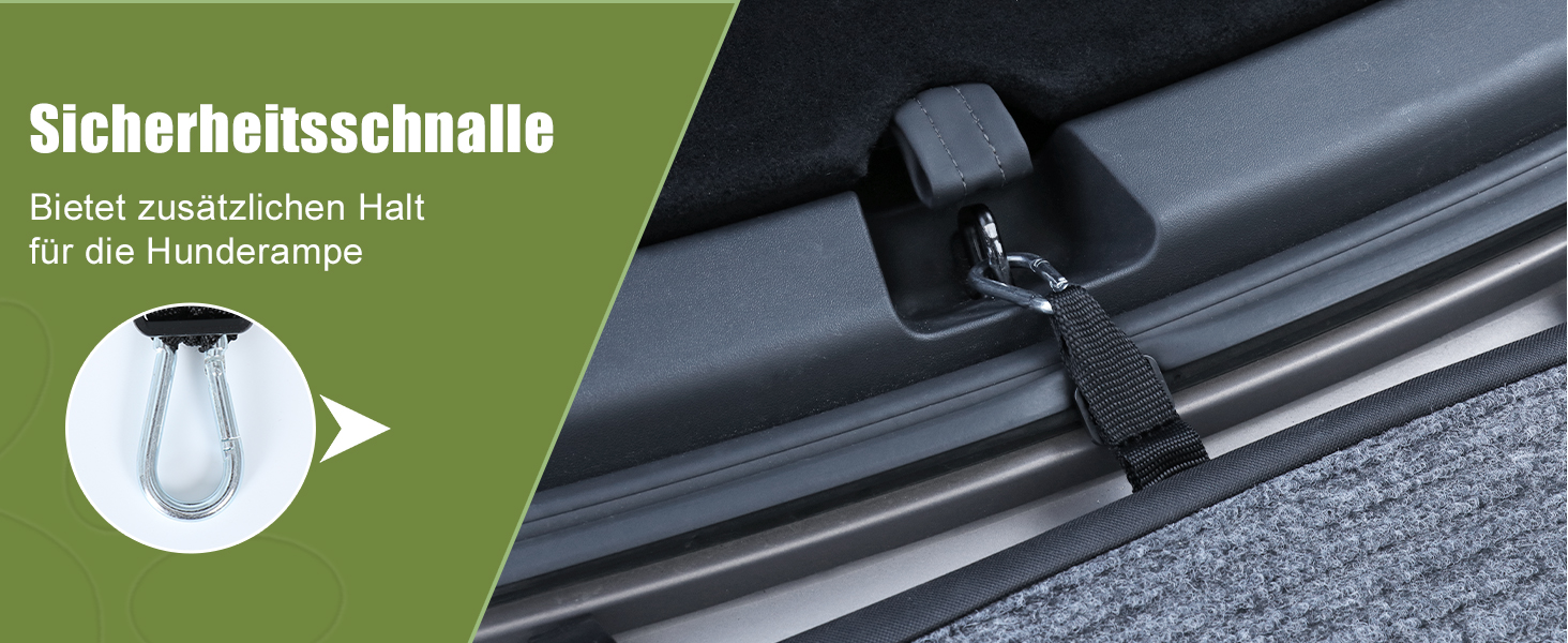 Рампа для собак SMONTER 160 см, автоматично складається, з антиковзким покриттям, для авто, вантажівок та SUV, чорна