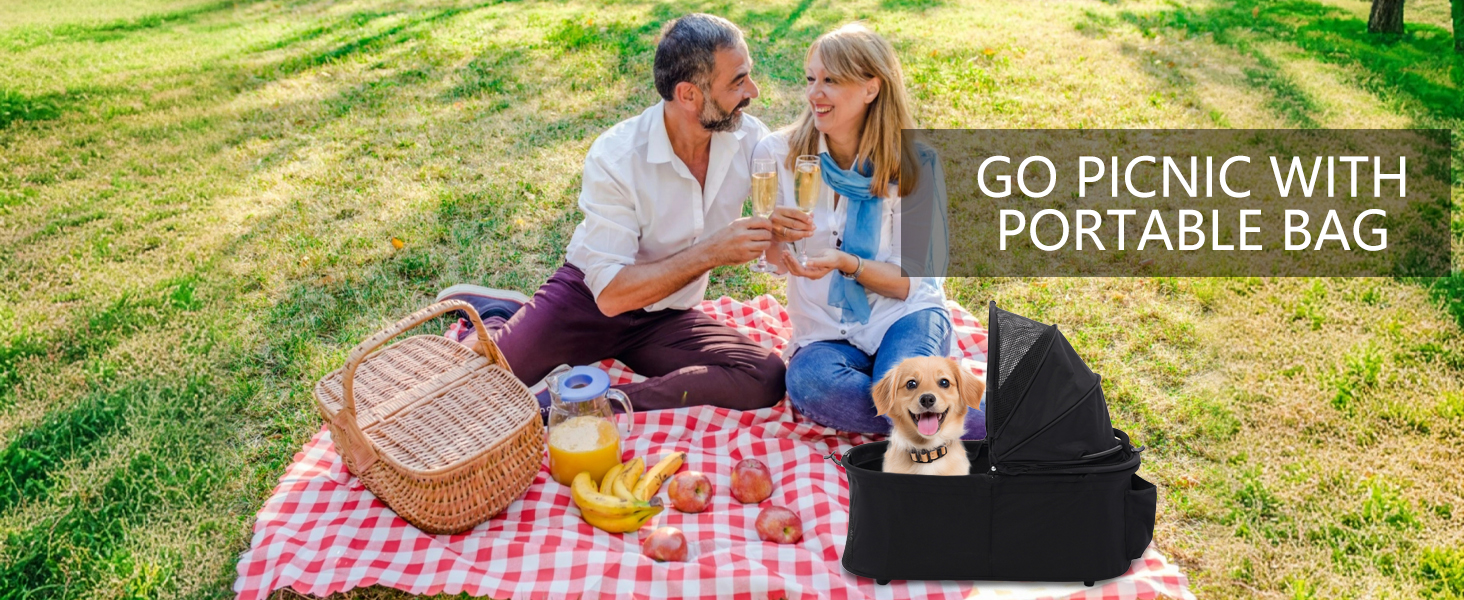 Візок для собак Siairo 3-в-1, чорний: візок, переноска, автокрісло, до 20 кг