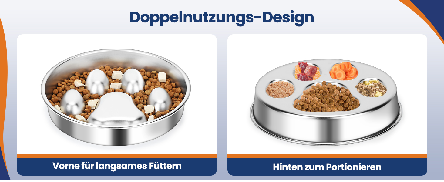 PETTOM Миска для собак протиковтання, нержавіюча сталь, Ø21 см, велика, повільне годування 21*21*4 см