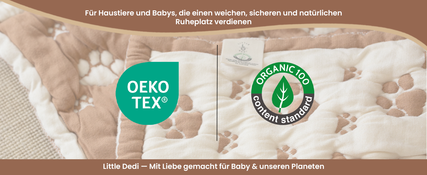 Килимок для собак та котів PetMat з органічної бавовни, 40,6 x 61 см, двосторонній, безшовний, м'який 3D-в'язаний, для лежанок, бежевий