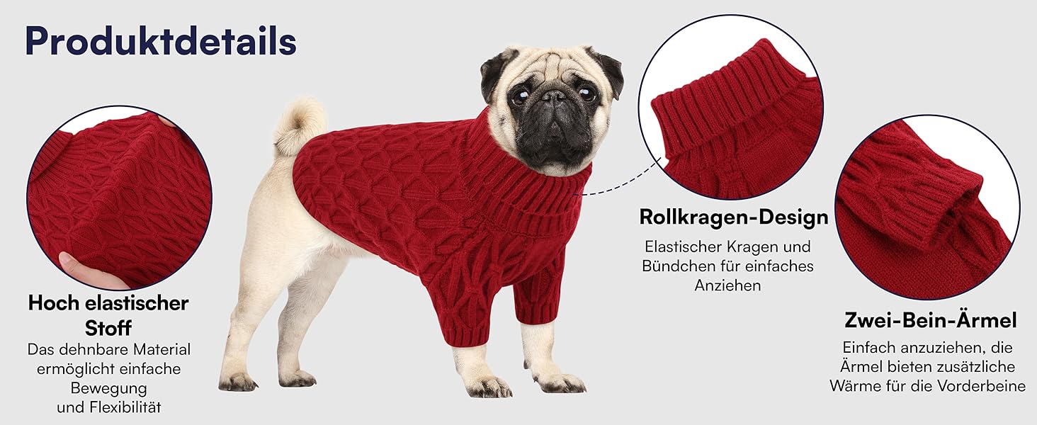 Светр для собак Queenmore, теплий та еластичний, для такс, мопсів, грейхаундів, сірий, розмір M