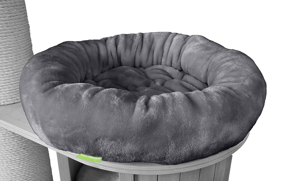 Клітка-лежанка Kratzbaumland для котів Natural Paradise та Woody, замінна частина (преміум-плюш), 50 см, сіра