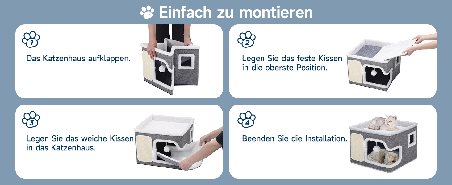 Кігтеточка-будиночок для котів Shikha, 2-ярусна, сіра, XXL, з ігровим м'ячиком, 61x45x32 см