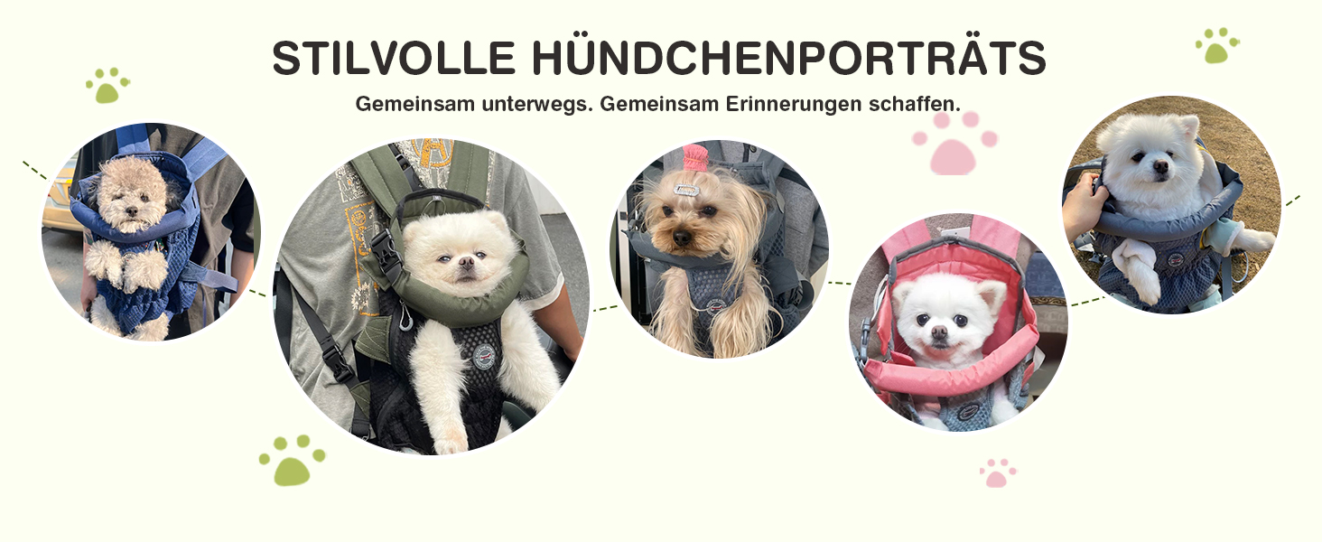 Hunderucksack ALLSOPETS для маленьких собак - Легкий, дихаючий, зручний, з поводком, для подорожей, прогулянок, активного відпочинку (Оливковий, M)