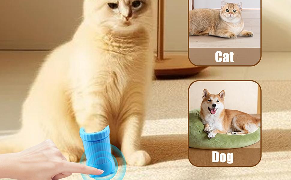 Автоматичний мийник лап для собак Zahoken - USB зарядка, для середніх та великих порід, цуценят та котів, зелений