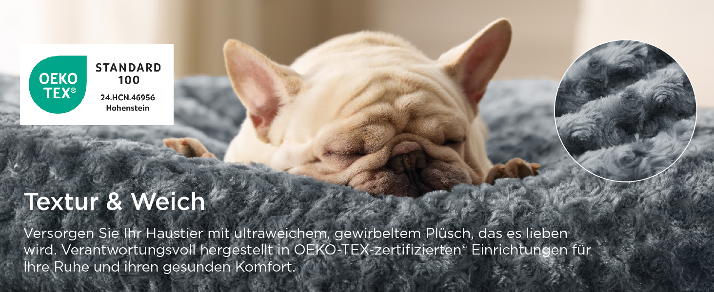 Крісло-лежанка для собак середніх порід BEDSURE - 71x50x7 см, сіре, миюче, з антиковзаючою основою