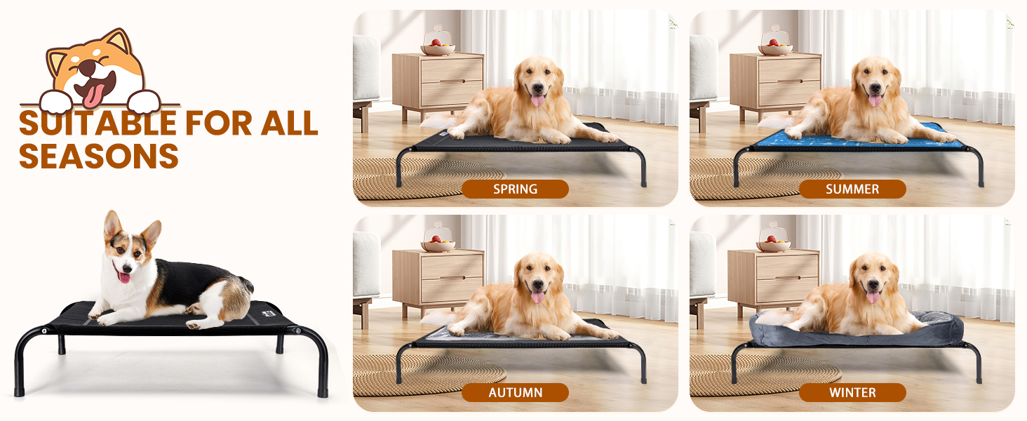 Зручне лежанка для собак Nobleza Hundeliege Outdoor, великий розмір, для вулиці та кемпінгу, з піднятим бортиком, чорний, 105x80x20 см (124x90x20 см)