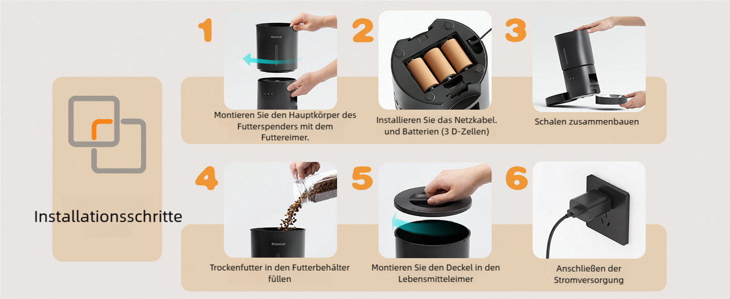 Автомат годування котів для 2 котів з Wi-Fi, таймером та голосовою записом, 4.2L, чорний