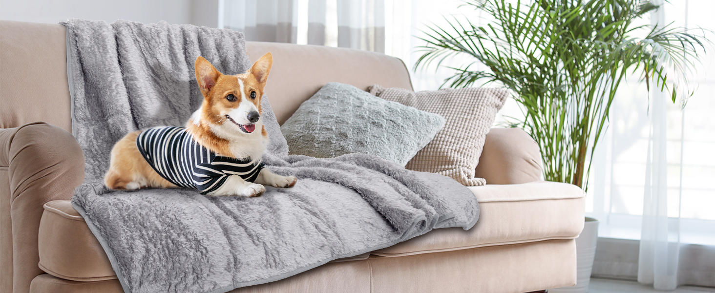 М'яка флісова підстилка для собак і котів Nobleza, 160 x 120 см, світло-сіра