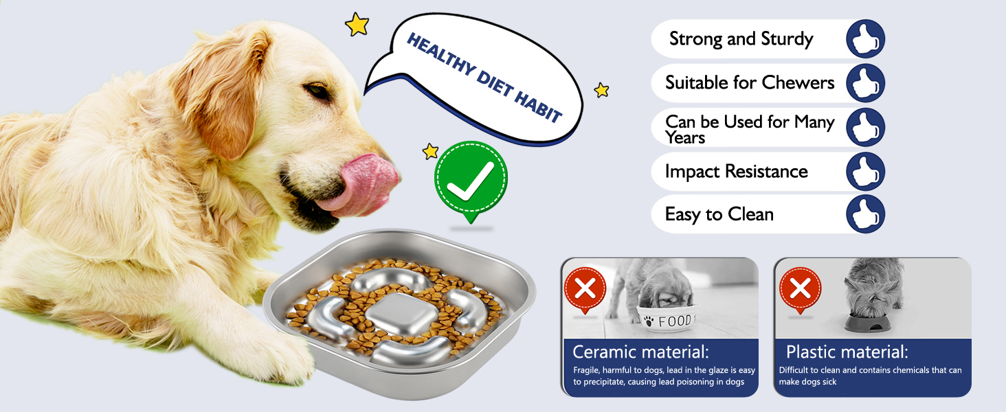 Миска для собак Slow Feeder з гелевими вставками, запобігає ковтання, великі миски для собак, аксесуари для собак, покращує травлення