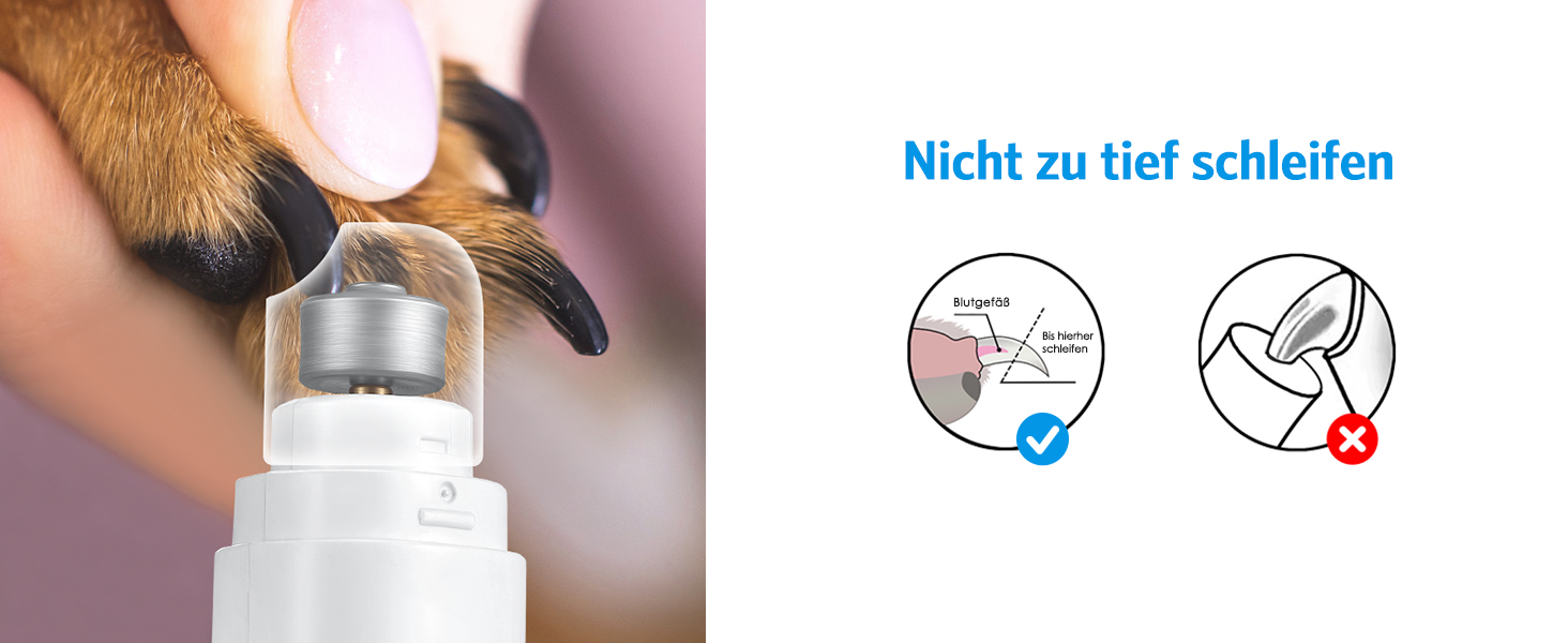 Електричний шліфувальник для собачих кігтів Brifit, тихий, для собак, котів та інших тварин, білий/сріблястий