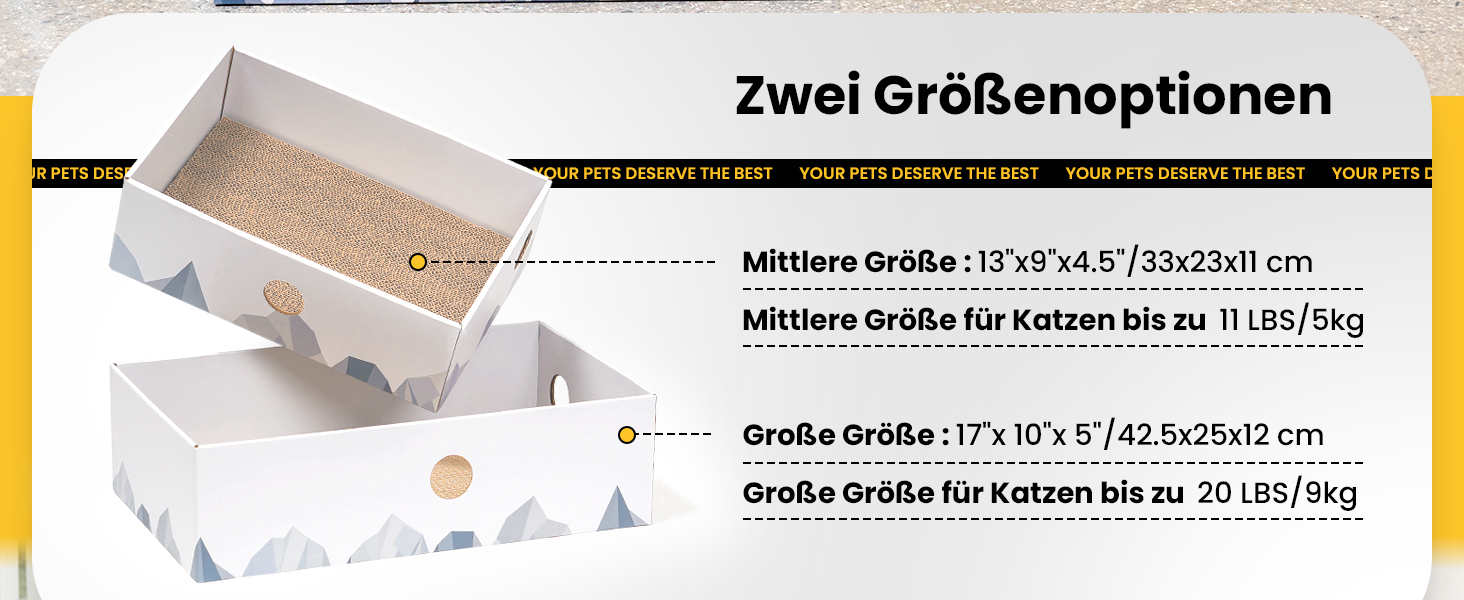 5-Piece Conlun Cat Scratch Box Set with Scratching Pad - Large, White