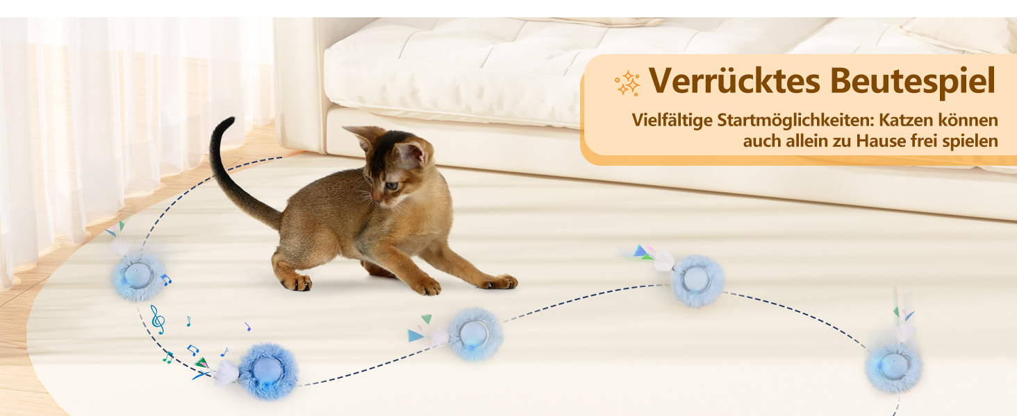 Іграшка для котів GoldenSun: м'ячик з дзижчанням, килимок з мишками, 5-лочкове хованки, блакитний колір