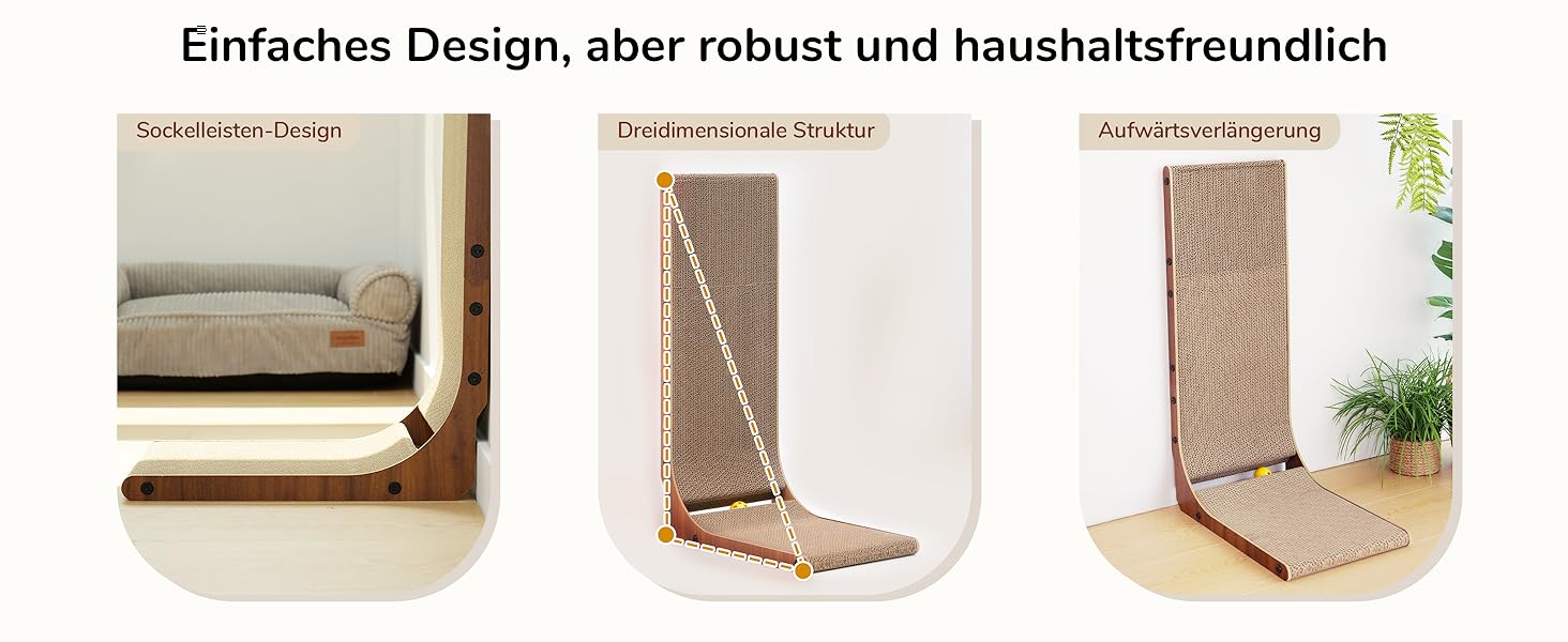 Котячий когтетоп FUKUMARU L-подібний, 68 см, з іграшкою, горіховий колір