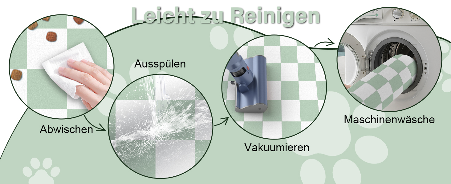 Килимок для годівлі котів та собак BLESWIN - антиковзаюча підстилка під миски, чорно-білий, 51x30,5 см