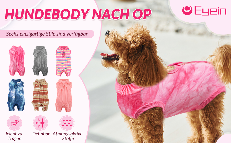 Комбінезон для собак після операції Eyein, сірий, XL (55-63 см). Дихаючий, зручний, з регульованою застібкою, захисний костюм для собак, альтернатива електронного нашийника.