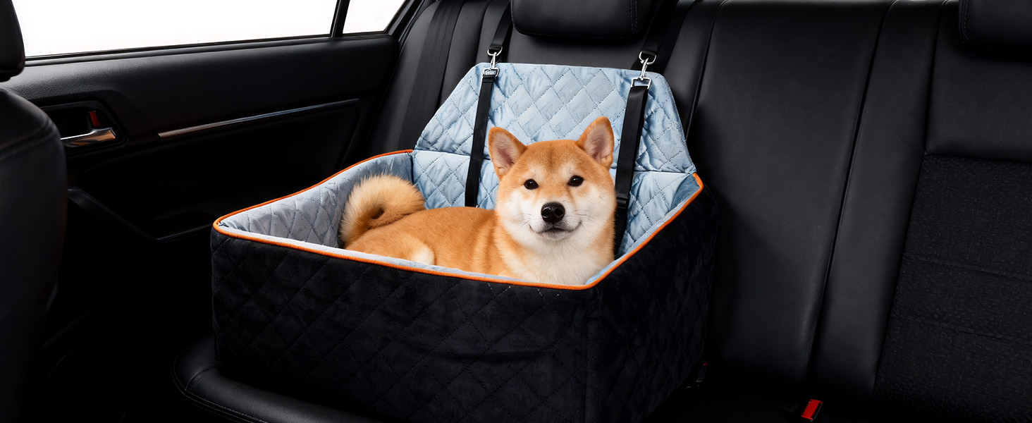 Автокрісло для собак великих та середніх порід до 45 кг, знімне та миється, з безпечними лініями та антиковзною основою для заднього сидіння автомобіля