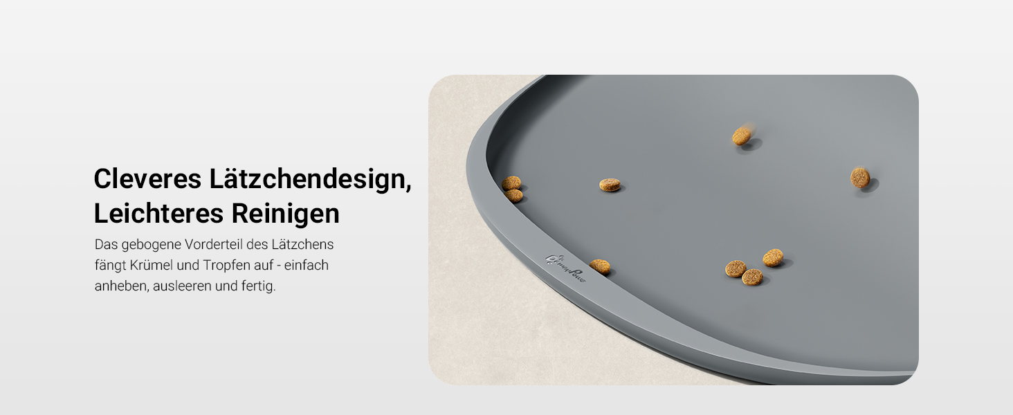 Підкладка під миску для котів DownyPaws, силіконова, 62 x 43 см, сіра. Захист від розливу води та корму, легко миється, BPA-free