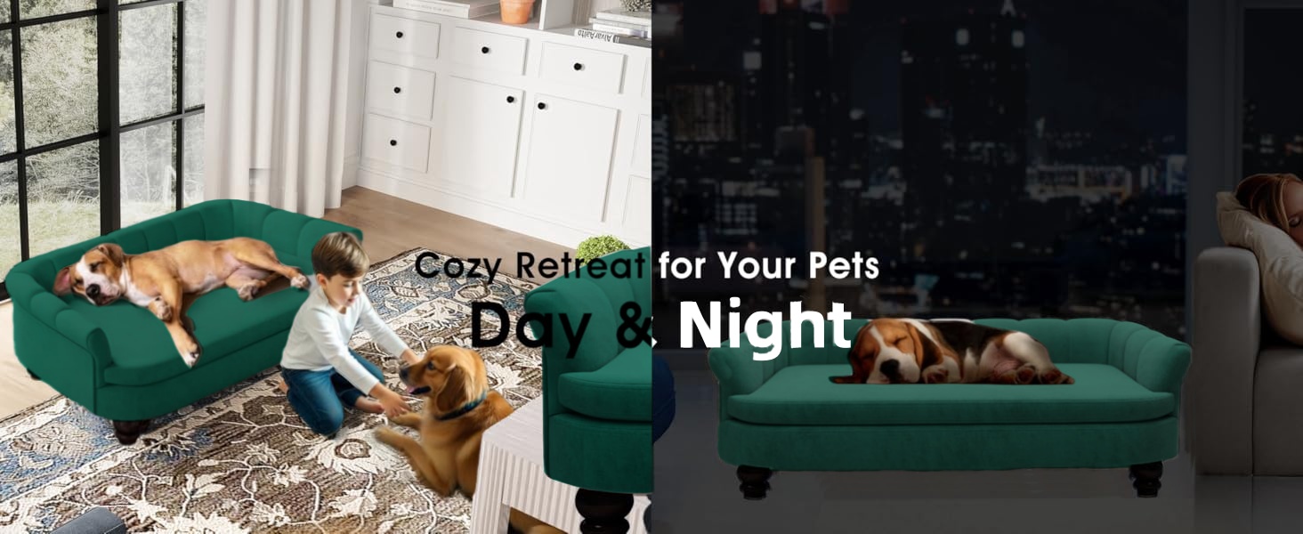 Диванчик для собак SEYNAR: м'яке крісло з велюру для великих та середніх собак, зручний диван для дому, миється