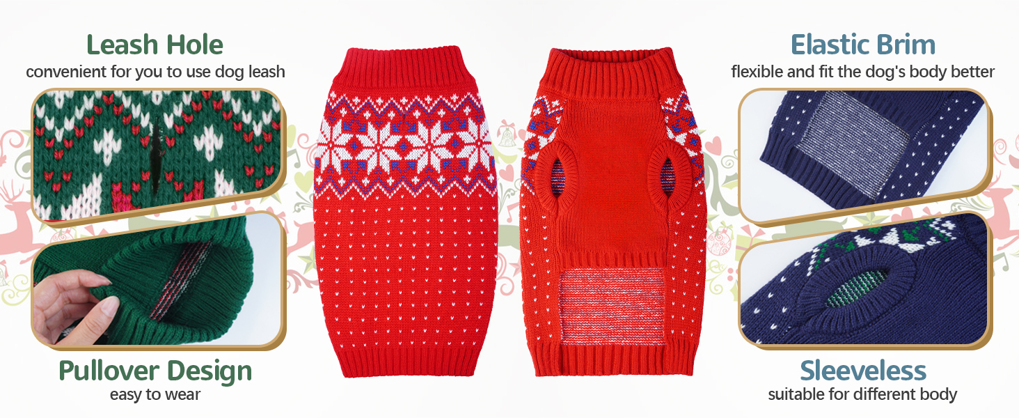 Пуловер для собак та котів Kuoser: теплий зимовий пуловер з візерунком сніжинок для маленьких та середніх порід, блакитний колір