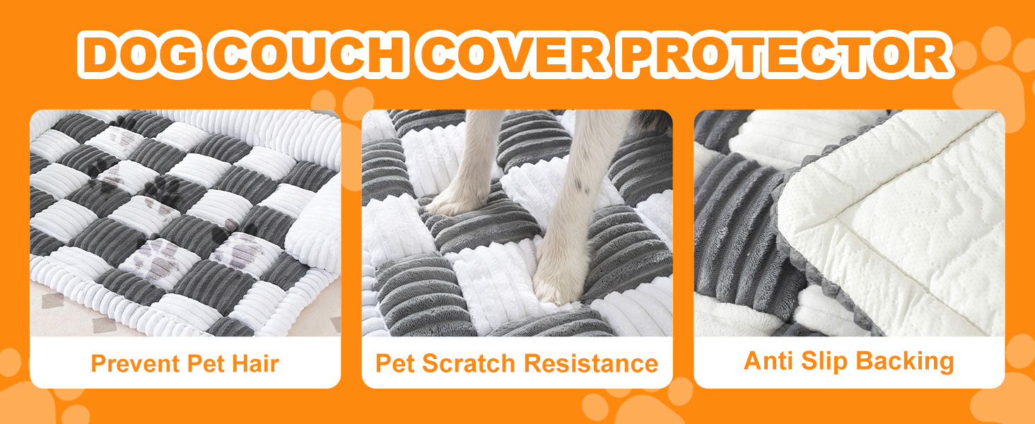 Чохли для дивану LiveGo для домашніх тварин, м'який килимок для собак, захист меблів від шерсті, 75x75x13 см, блакитно-сірий