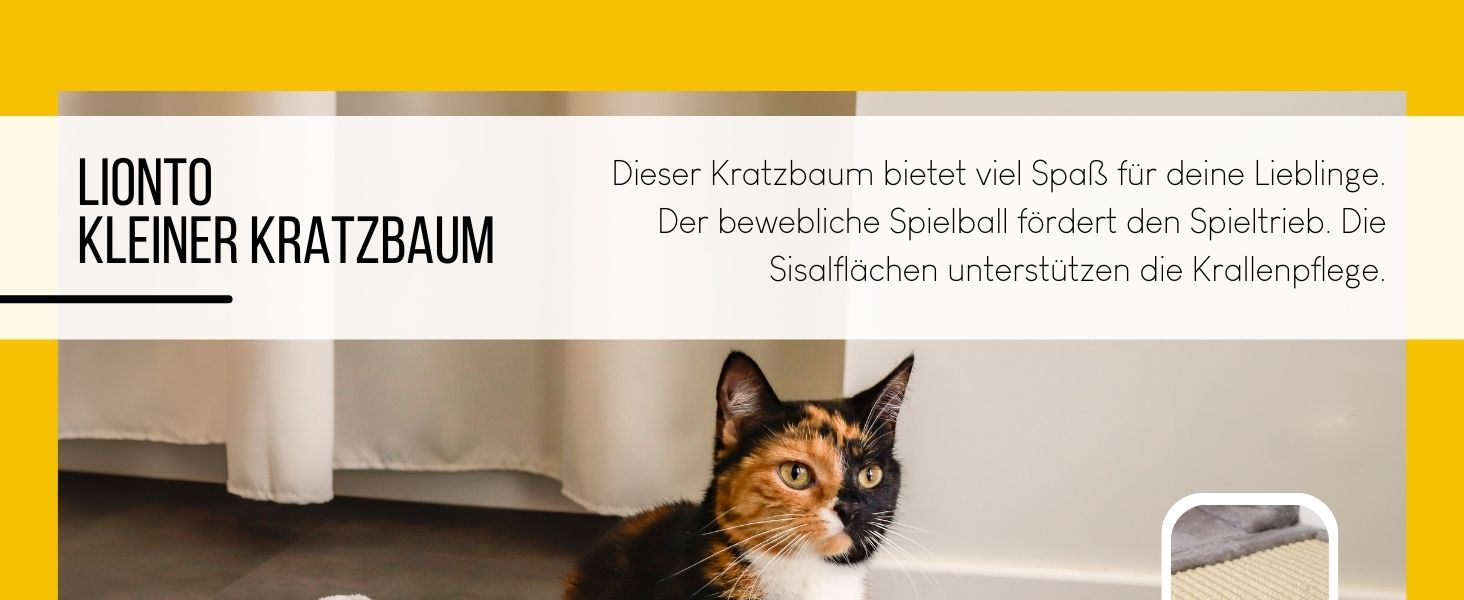 Котячий будиночок Lionto з дряпалкою, іграшкою та мотузкою, 40x30 см, сірий