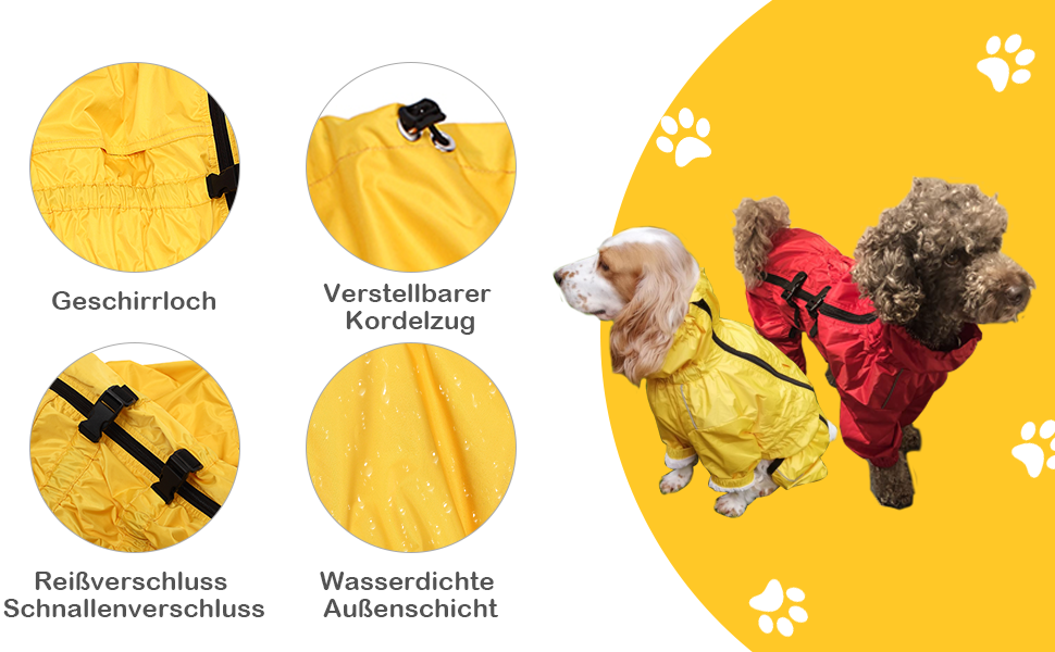 Дощовик для собак на 4 лапи, комплект куртка та штани, з отвором для шлейки, світловідбиваючий, водонепроникний, для великих, середніх та маленьких собак, Navy Blue, XXXL