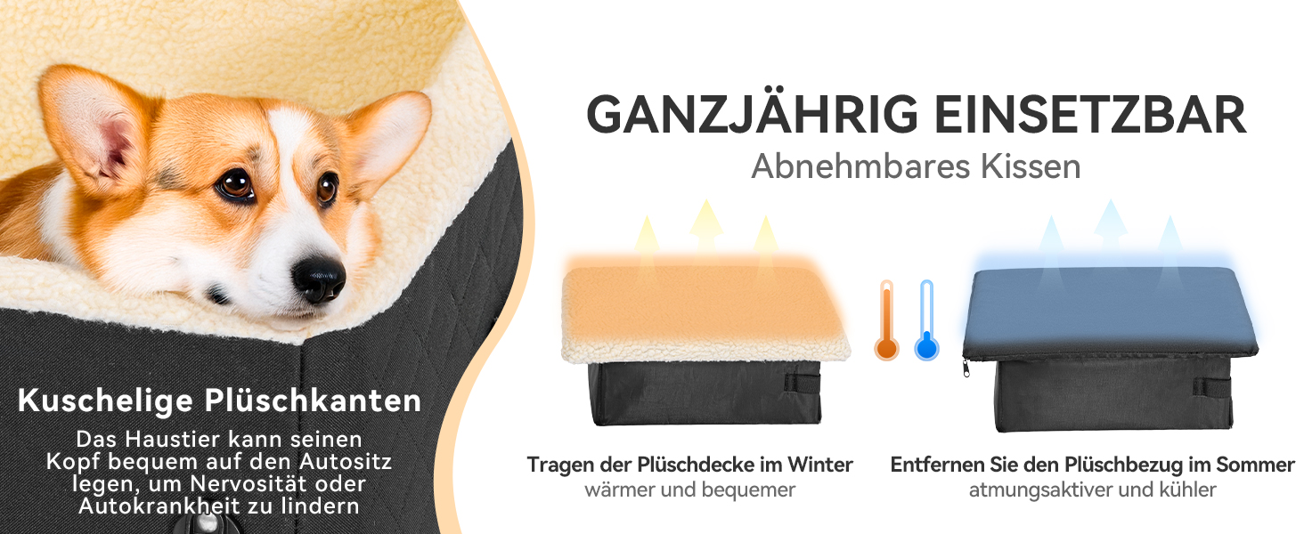 PETSFIT Автокрісло для собак, підняте на 12.5 см, чорний, для собак до 12 кг