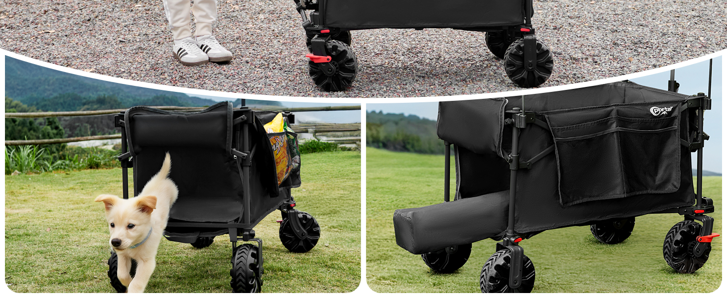 Портал складаний візок для покупок з дахом 350л, 122кг, чорний