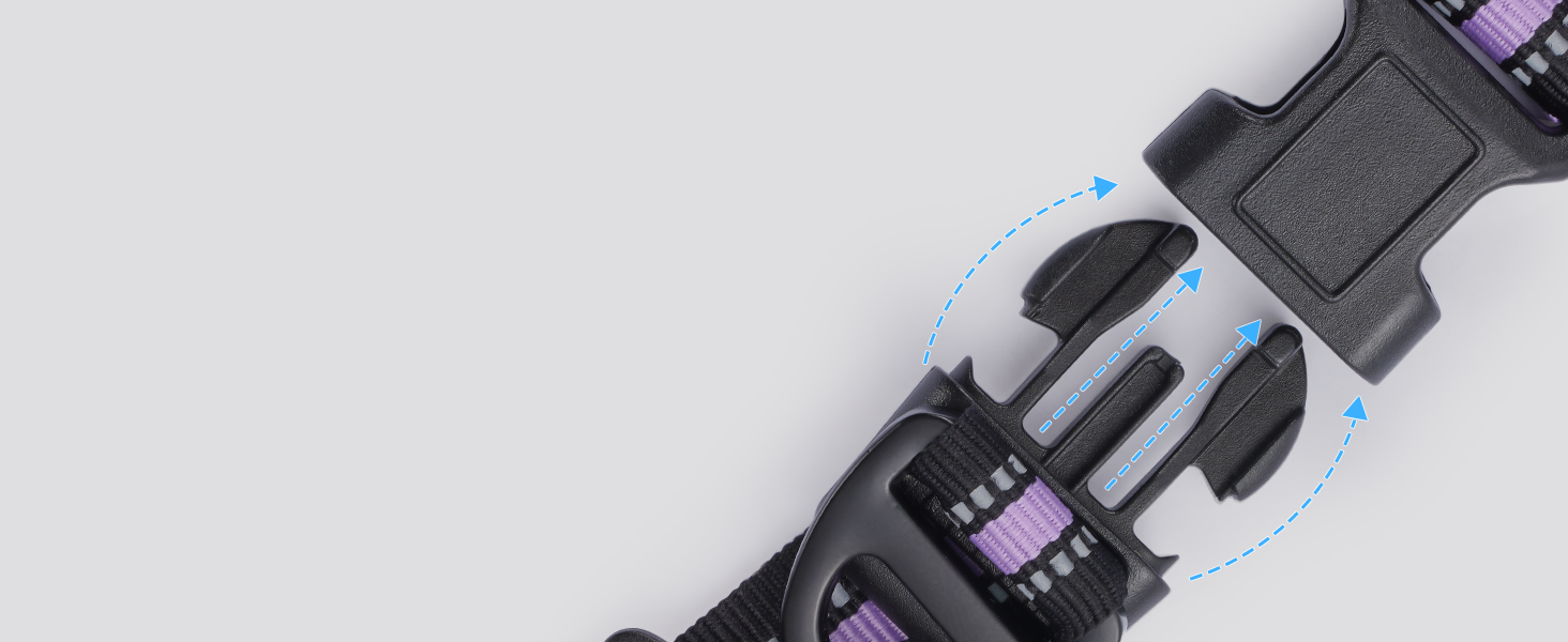 Нашийник та поводок для котів Rabbitgoo: безпечний, регульований, з відбиваючими смугами, для кошенят та дорослих котів, розмір M, світло-фіолетовий