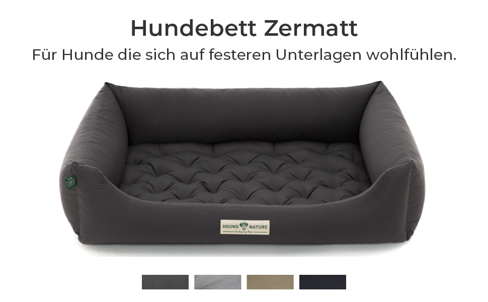 Ортопедичне ліжко для собак HOUND & NATURE Zermatt, корзина для собак середніх порід з високим бортиком, м'яке собаче ліжко з подушкою, яку можна прати (M - 95x70 см, сірий)