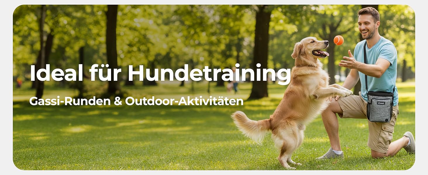 Сумка для ласощів для собак – практична сумка для тренувань з додатковим поясом – сумка для корму для собак, сумка для тренувань та прогулянок – міцна, водостійка сумка для ласощів для собак для подорожей