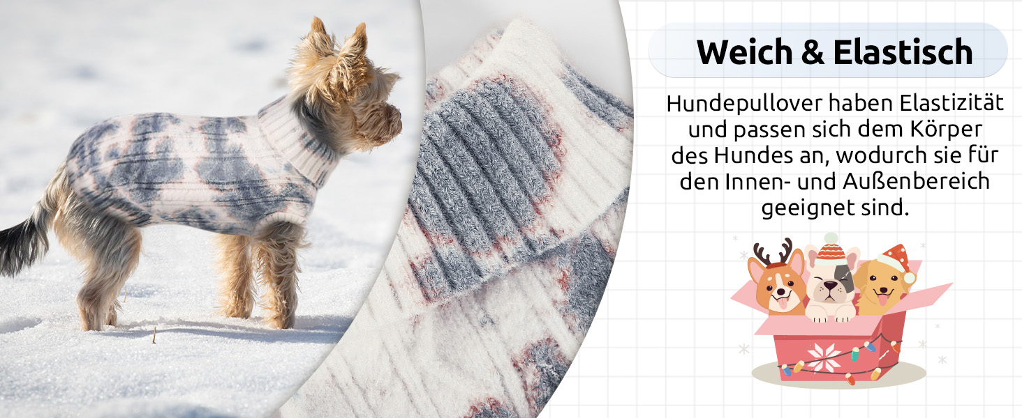 Пуловер для собак CITE TOILE, теплий зимовий, м'який, зручний, з високим коміром, для холодної погоди, градієнт кольору, для маленьких та середніх собак, фіолетовий, розмір S