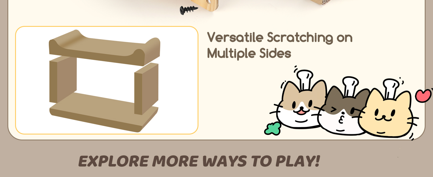 Котячий когтетоп Nobleza Hausform з іграшкою та м'ятою, 47,5x25x32,5 см, стійкий, захист меблів, великий