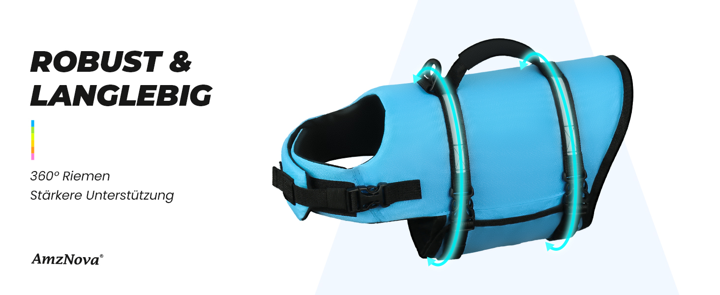 Жилет рятувальний для собак AMZNOVA Rip Stop, рожевий, XL (79-97 см)